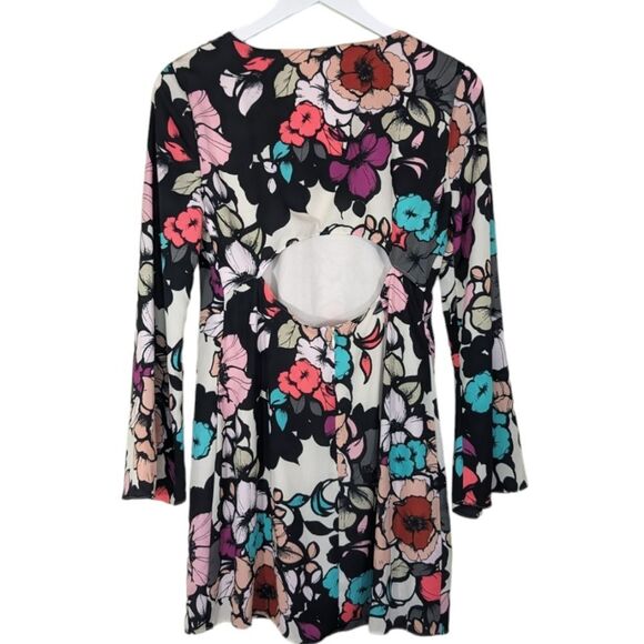 Express Dress floral spring sheath dress long sleeve multicolor bright 4 - Picture 4 of 8